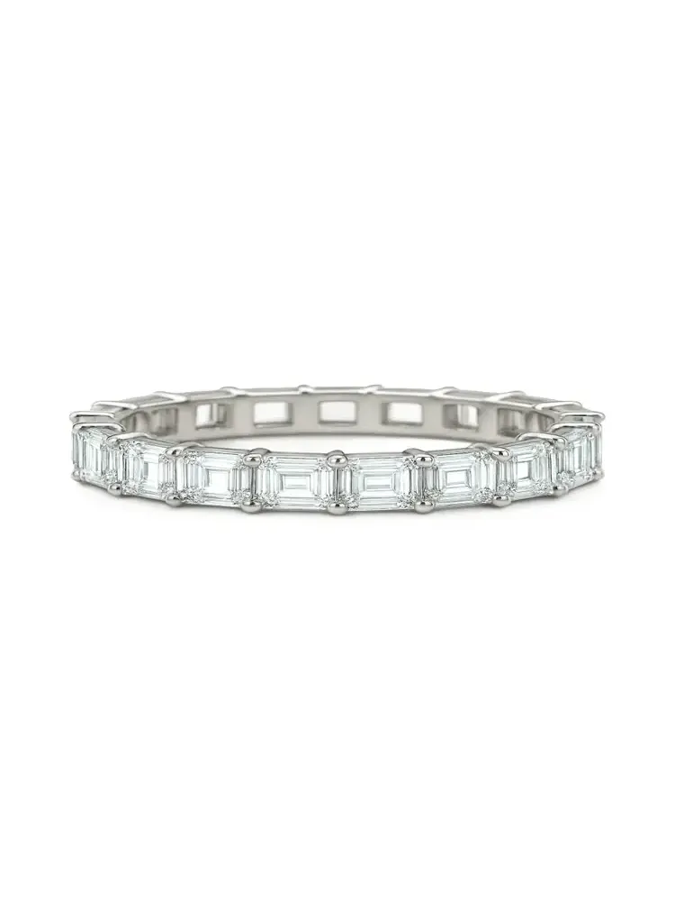 IGI 1.40ct Baguette Diamond 18K Gold Eternity Ring