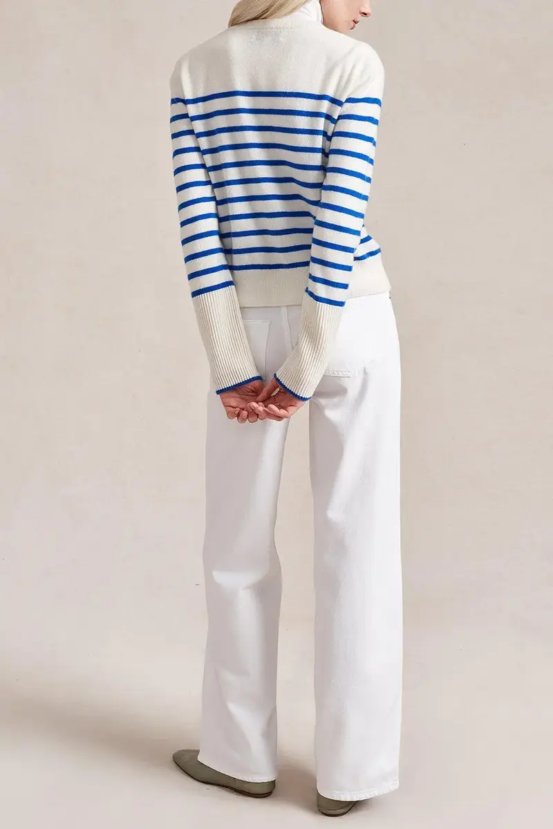 La Ligne Striped Lean Lines Cardigan - Cream Cobalt | Thumbnail 7 La Ligne Striped Lean Lines Cardigan - Cream Cobalt | Thumbnail 7