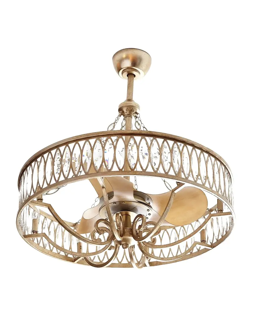 John-Richard Collection Crystal 8-Light Pendant with Fan | Image 1 John-Richard Collection Crystal 8-Light Pendant with Fan | Image 1