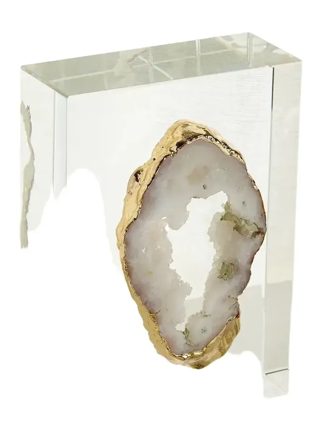 John-Richard Collection White Geode on Crystal