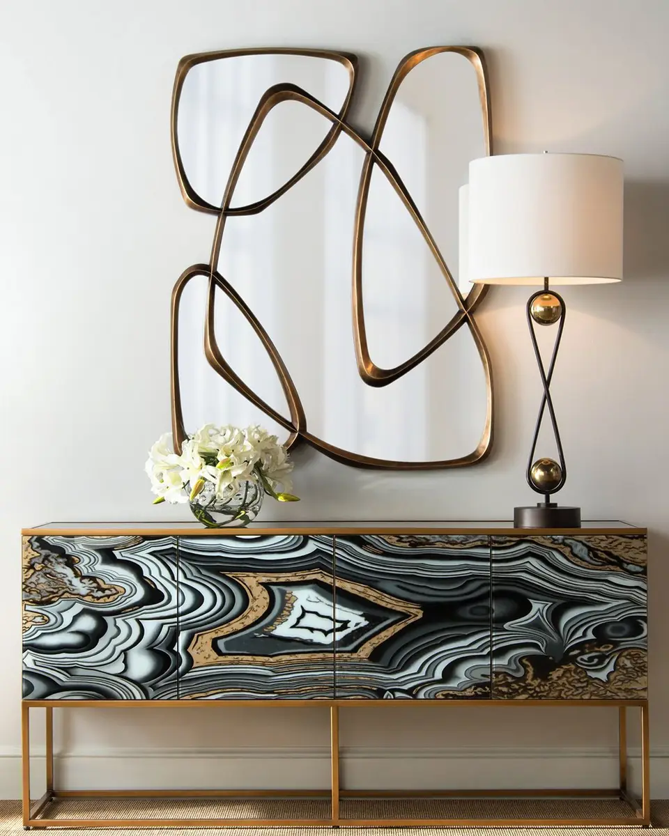 John-Richard Collection Nicola Painted-Agate Console | Image 1 John-Richard Collection Nicola Painted-Agate Console | Image 1