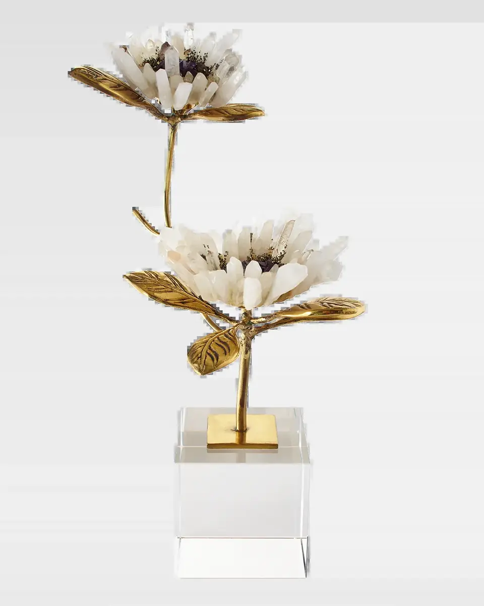 John-Richard Collection Double Crystal Bloom Floral Sculpture | Thumbnail 2 John-Richard Collection Double Crystal Bloom Floral Sculpture | Thumbnail 2