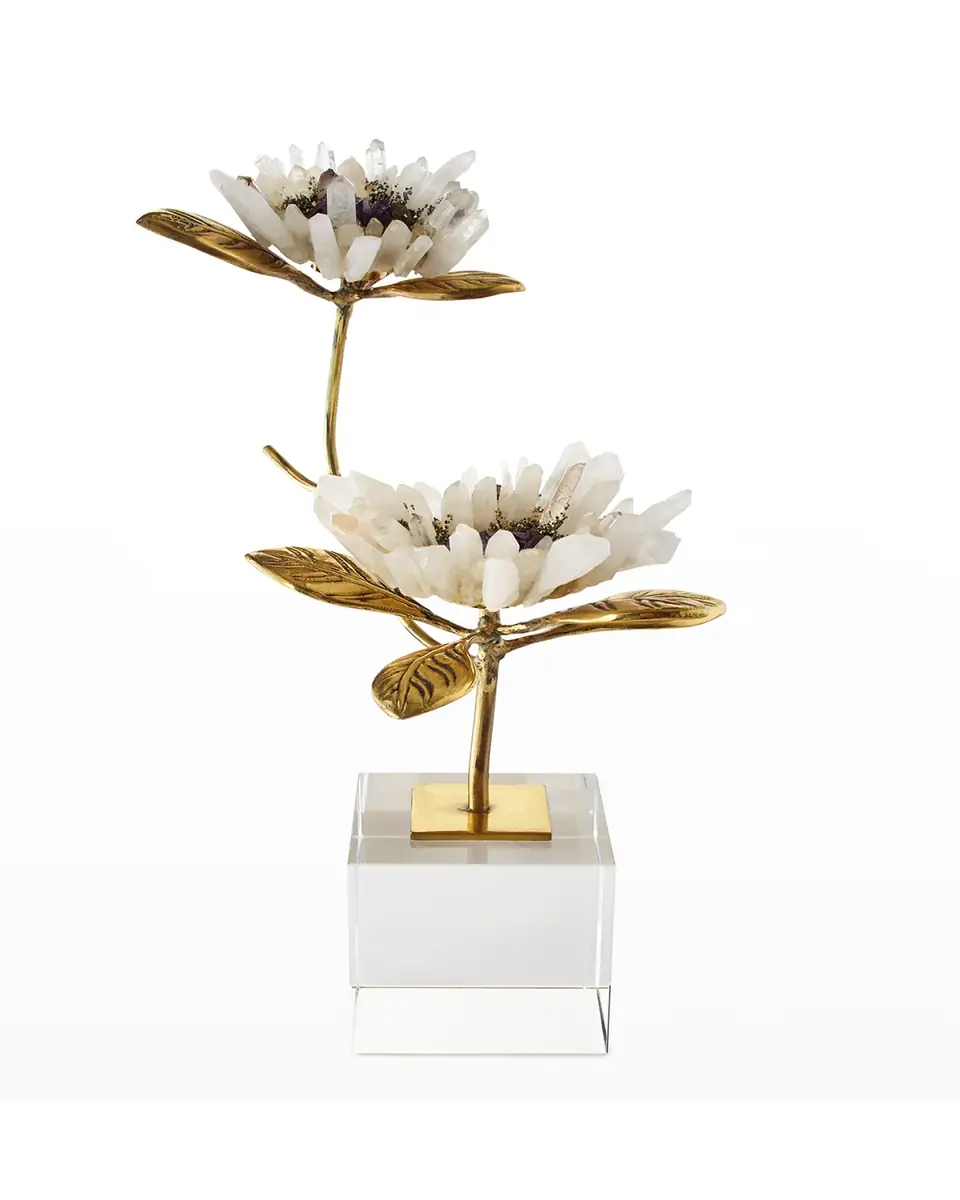 John-Richard Collection Double Crystal Bloom Floral Sculpture | Thumbnail 3 John-Richard Collection Double Crystal Bloom Floral Sculpture | Thumbnail 3