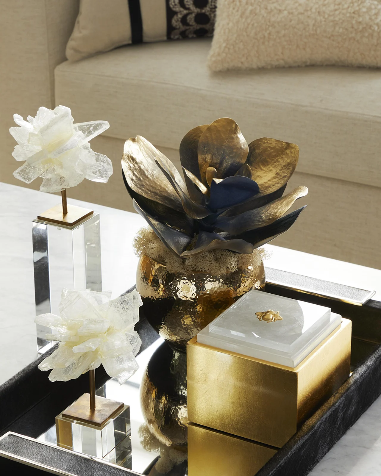 John-Richard Collection Leather Mirror Tray