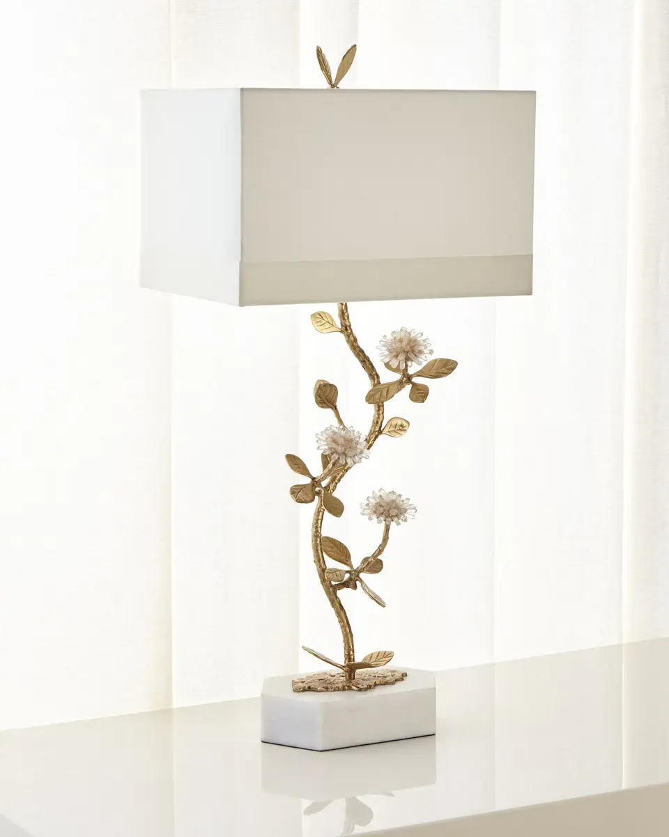 John-Richard Collection Quartz Flower Table Lamp | Image 1 John-Richard Collection Quartz Flower Table Lamp | Image 1