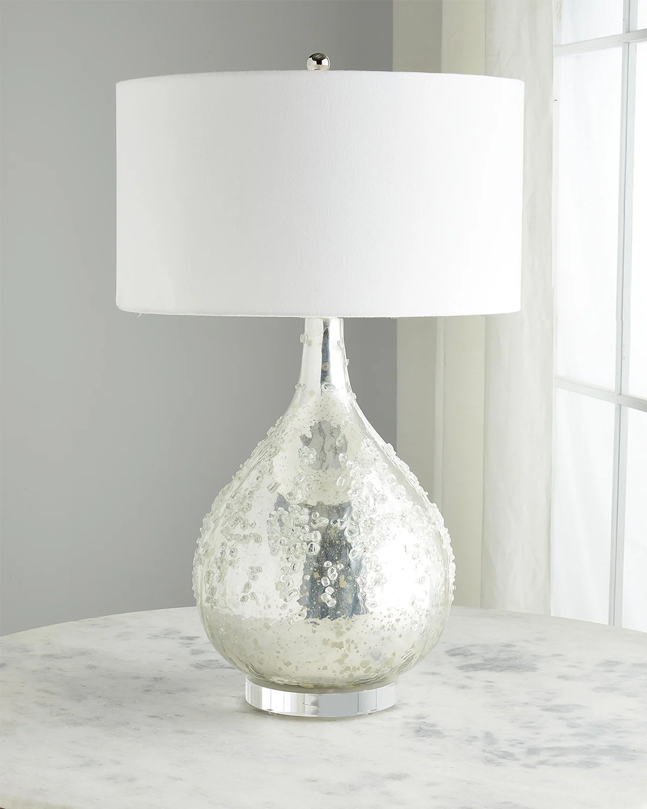 John-Richard Collection Silver Glass Table Lamp