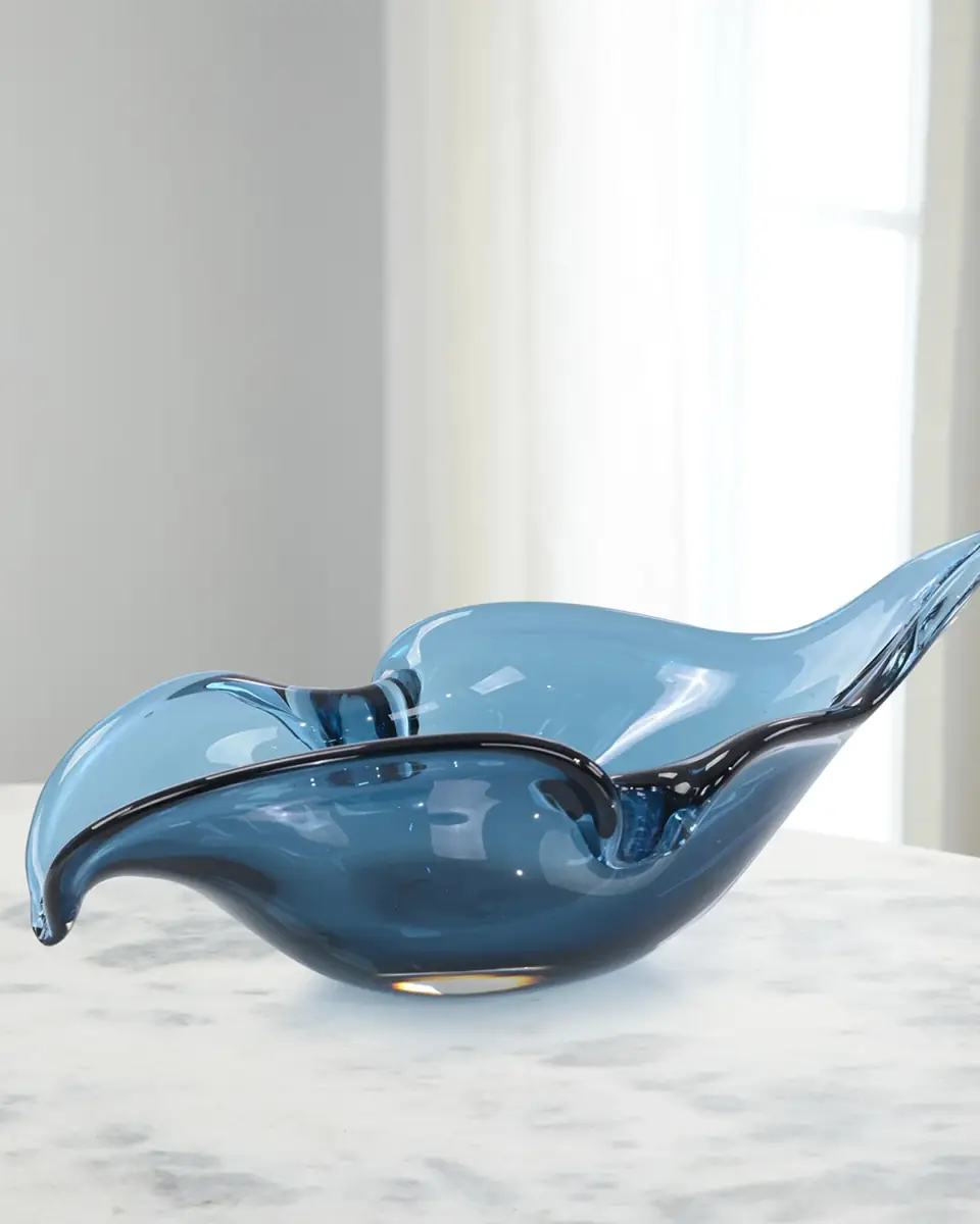 John-Richard Collection Handblown Abstract Sapphire Glass Bowl | Thumbnail 2 John-Richard Collection Handblown Abstract Sapphire Glass Bowl | Thumbnail 2