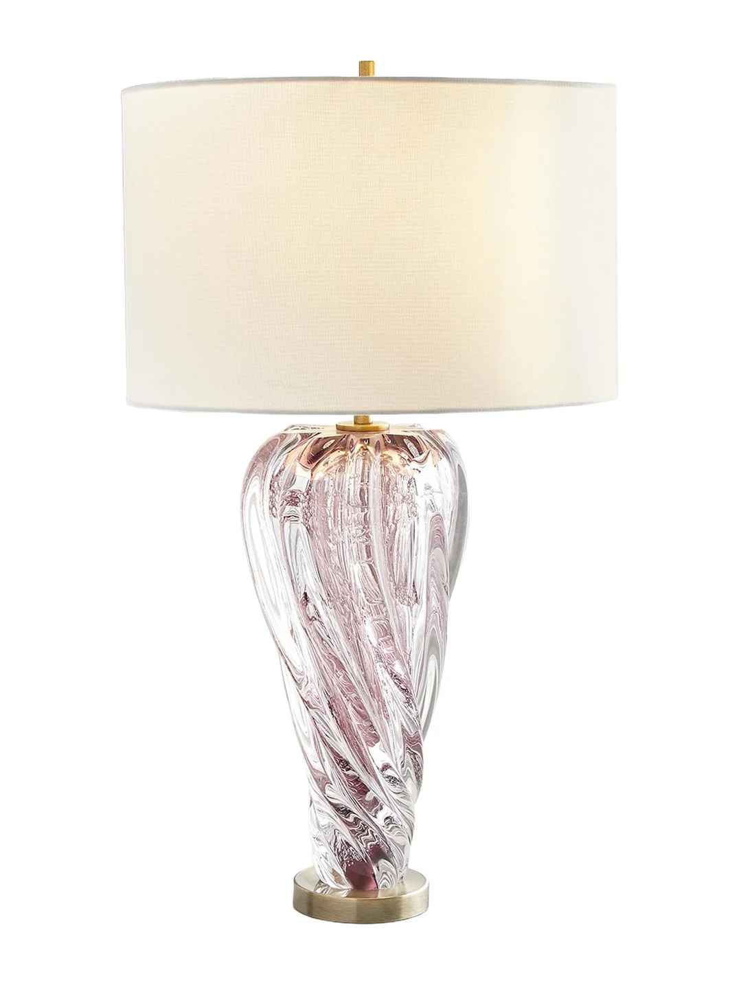 John-Richard Collection Rose Pink Art Glass Table Lamp
