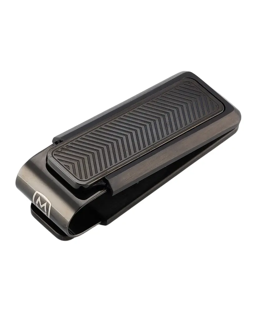 M Clip Men's Chevron IP Black Stainless Steel Money Clip