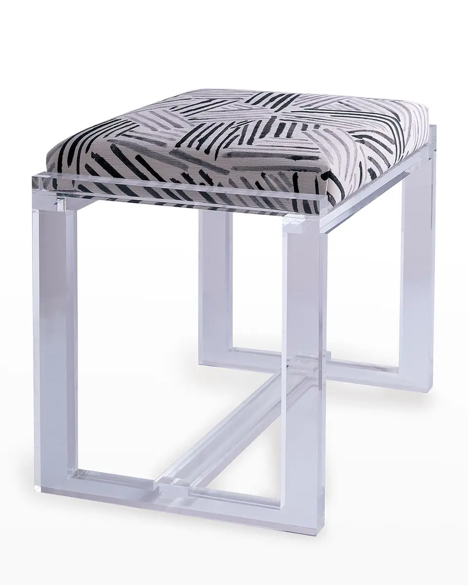 Port 68 Glencoe Lucite Bench, Glacometti (Geometric Pattern) | Thumbnail 3 Port 68 Glencoe Lucite Bench, Glacometti (Geometric Pattern) | Thumbnail 3
