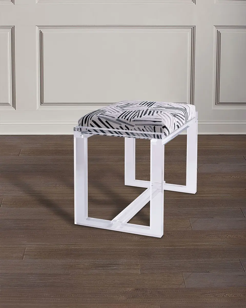 Port 68 Glencoe Lucite Bench, Glacometti (Geometric Pattern) | Thumbnail 4 Port 68 Glencoe Lucite Bench, Glacometti (Geometric Pattern) | Thumbnail 4