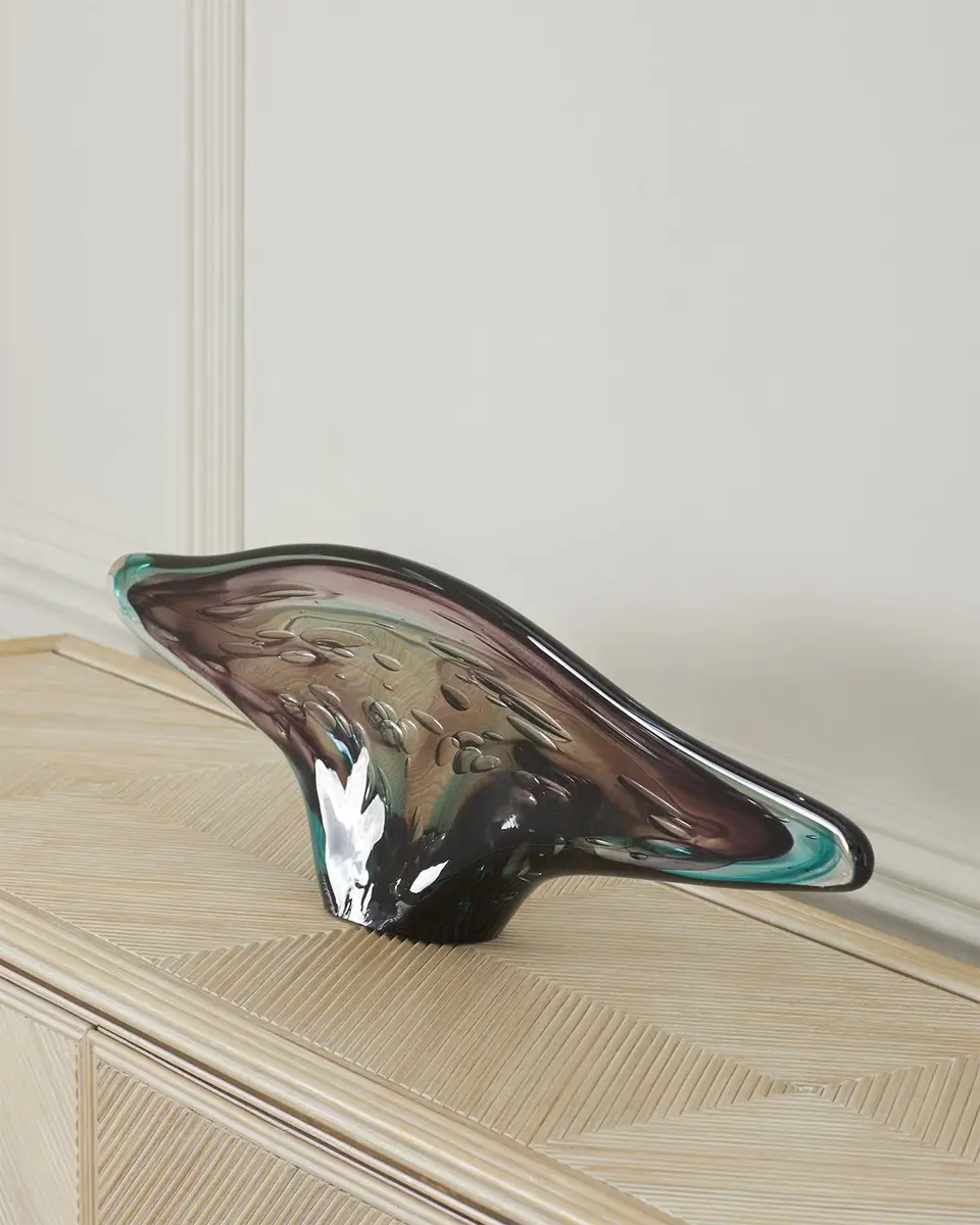 John-Richard Collection Eggplant, Purple, and Turquoise Handblown Glass Sculpture I | Thumbnail 2 John-Richard Collection Eggplant, Purple, and Turquoise Handblown Glass Sculpture I | Thumbnail 2