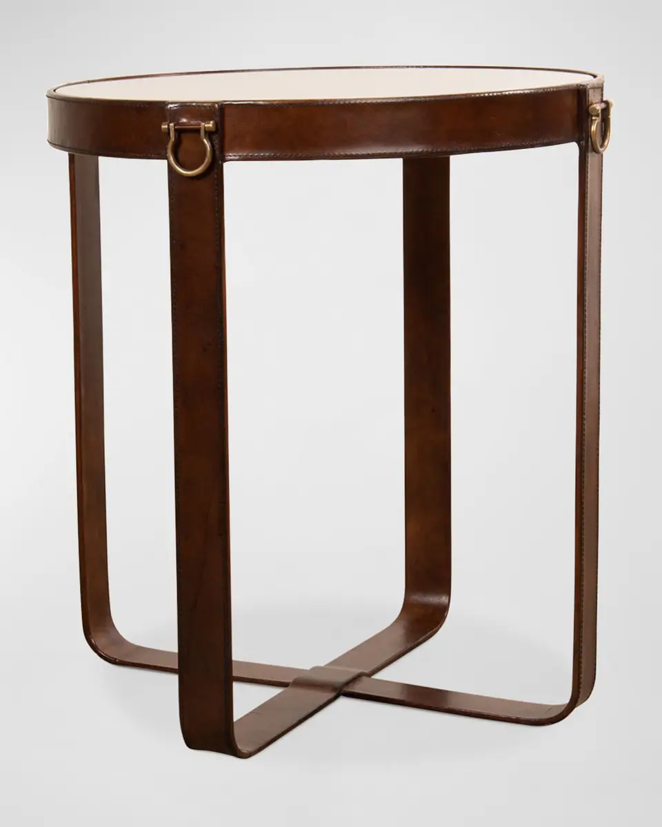 Sarreid Leather Harness Side Table | Thumbnail 2 Sarreid Leather Harness Side Table | Thumbnail 2