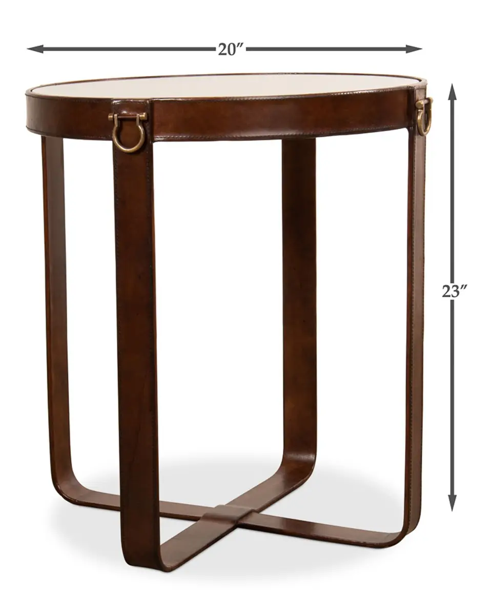 Sarreid Leather Harness Side Table | Thumbnail 3 Sarreid Leather Harness Side Table | Thumbnail 3