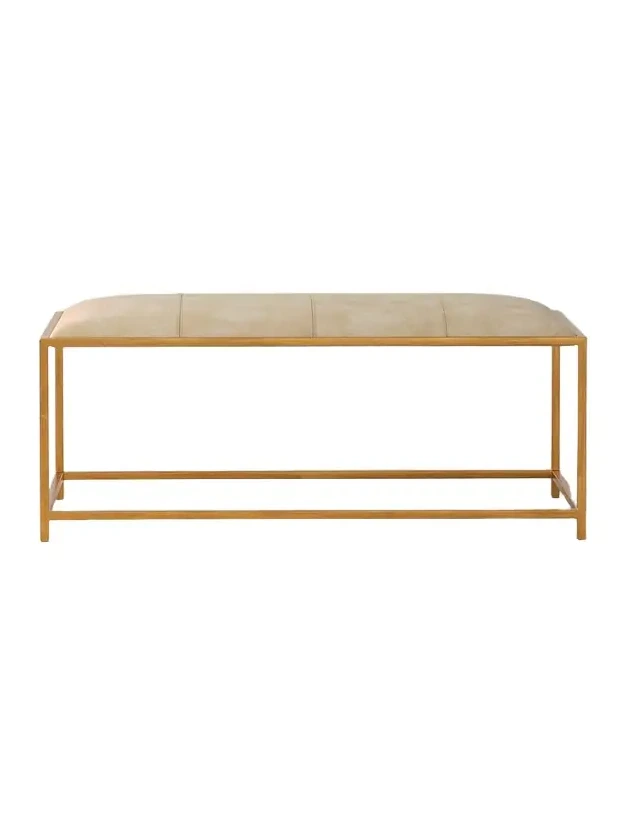 Sarreid Montvale Leather Bench, 48"
