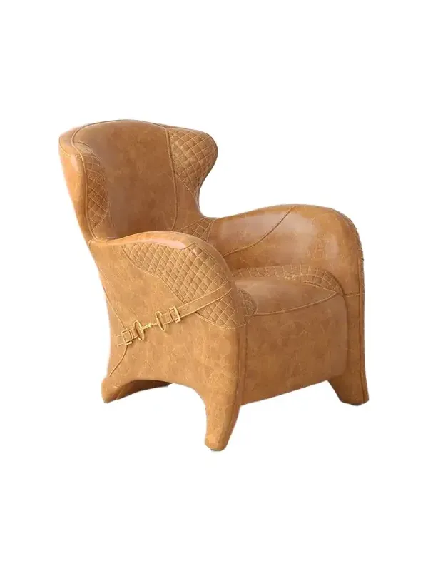Sarreid Hera Leather Lounge Chair