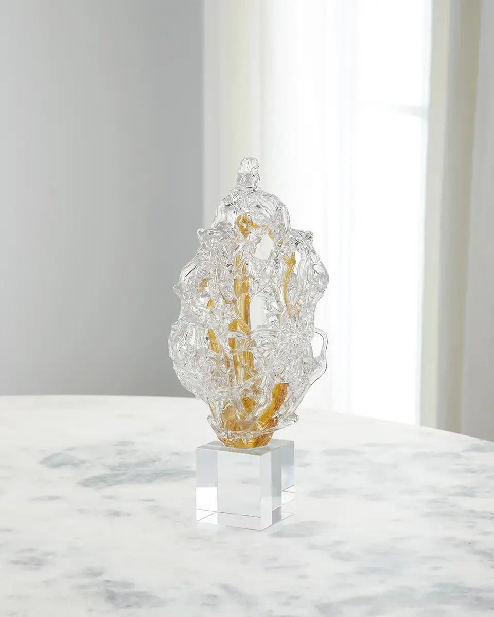 John-Richard Collection Frozen Flame Sculpture on Crystal Base, Small | Thumbnail 2 John-Richard Collection Frozen Flame Sculpture on Crystal Base, Small | Thumbnail 2
