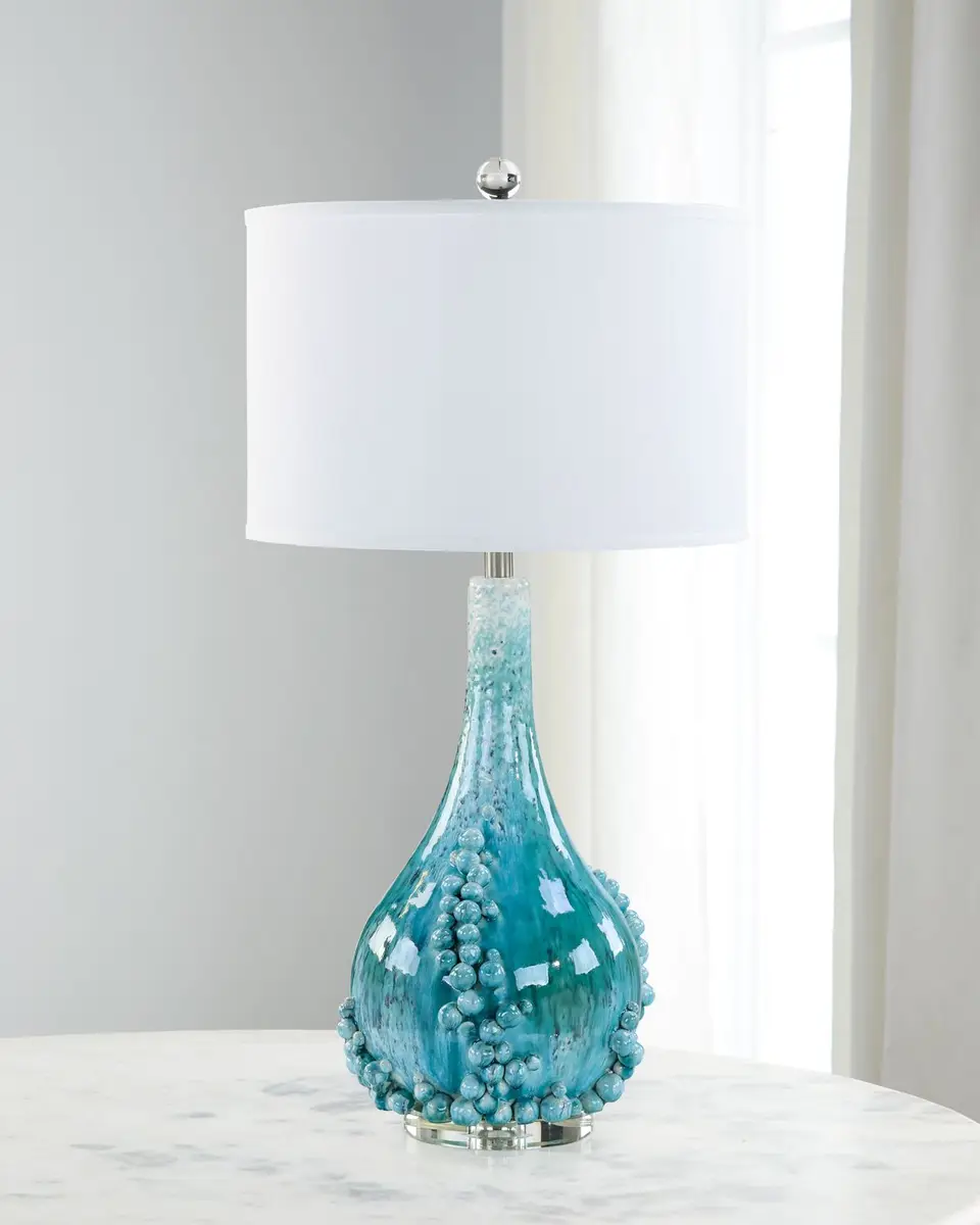 John-Richard Collection Bubbling Blue 34" Table Lamp | Image 1 John-Richard Collection Bubbling Blue 34" Table Lamp | Image 1