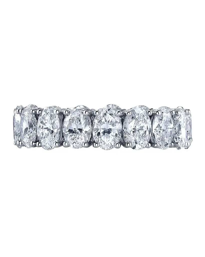 Platinum Oval-Cut Diamond Buttercup Eternity Band Ring, 4.55tcw Platinum Oval-Cut Diamond Buttercup Eternity Band Ring, 4.55tcw
