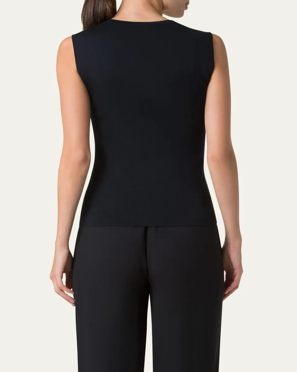 Akris Sleeveless Fitted Silk Stretch Knit Top | Thumbnail 3