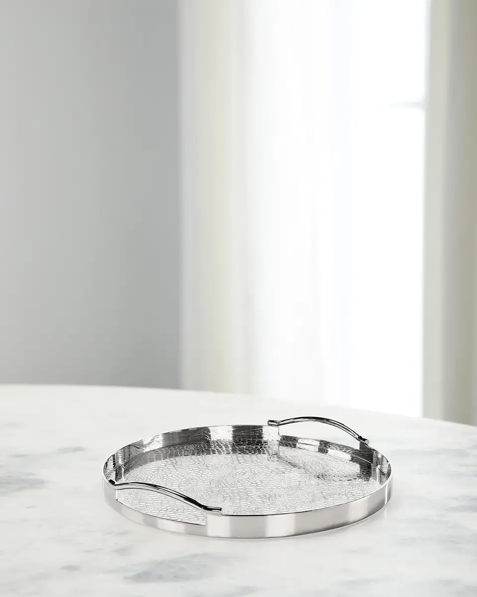 John-Richard Collection Silver Serpent Tray, Small Round | Image 1 John-Richard Collection Silver Serpent Tray, Small Round | Image 1