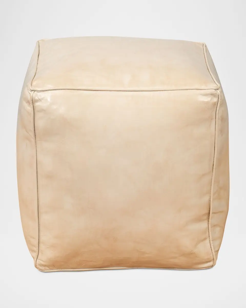 Sarreid Sunday Afternoon Leather Cube | Thumbnail 2 Sarreid Sunday Afternoon Leather Cube | Thumbnail 2