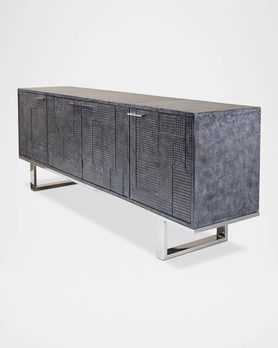 Sarreid Bronzini Leather-Covered Credenza | Thumbnail 3