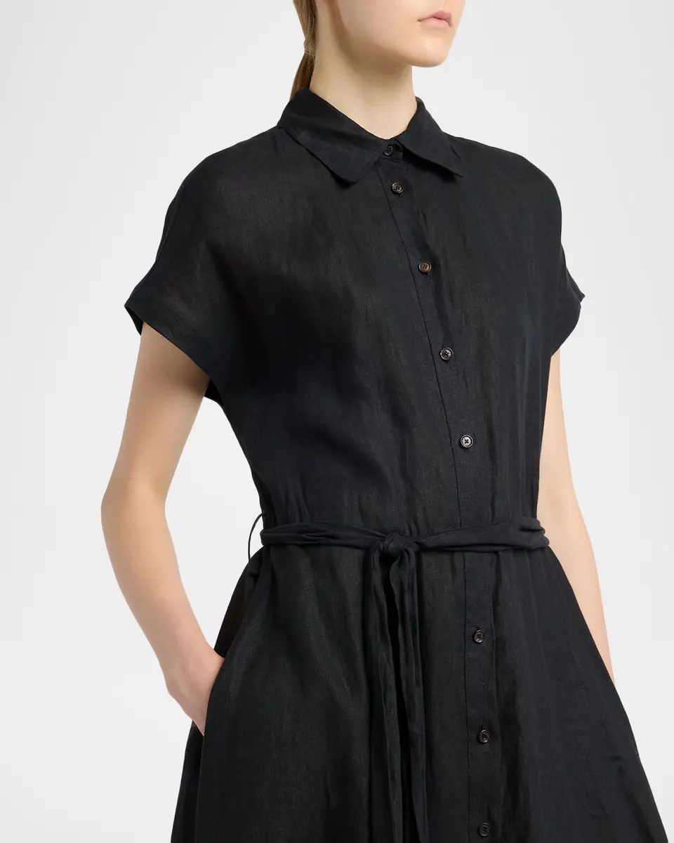 Kiton Linen Belted Midi Shirtdress | Thumbnail 5 Kiton Linen Belted Midi Shirtdress | Thumbnail 5