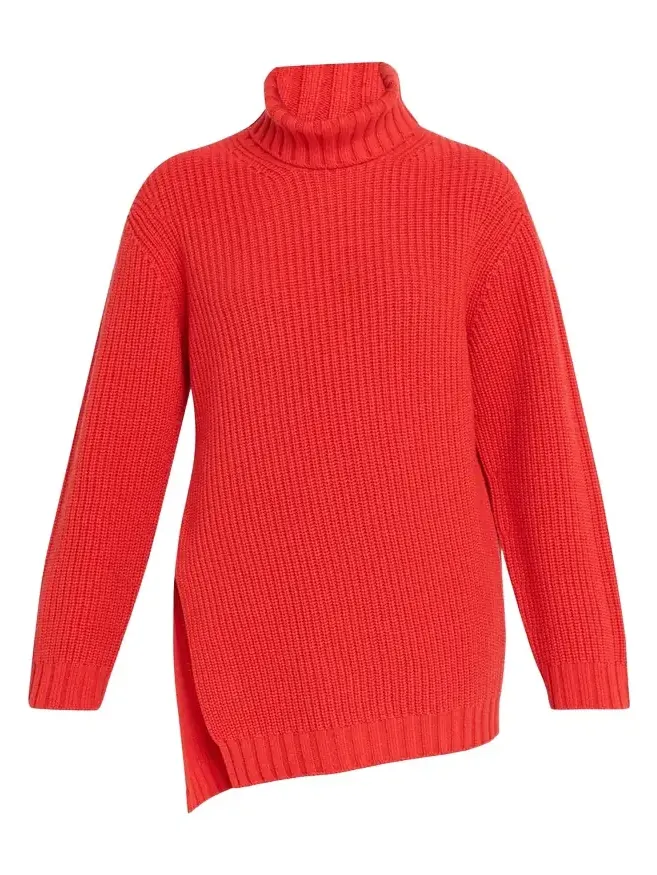 Ribbed Cashmere Turtleneck Sweater
