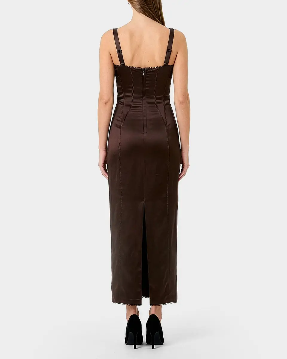 NICHOLAS Dominique Lace-Trim Satin Midi Dress | Thumbnail 3 NICHOLAS Dominique Lace-Trim Satin Midi Dress | Thumbnail 3