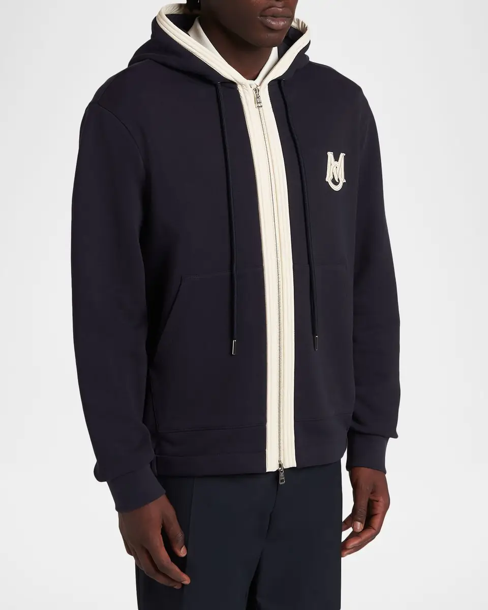 Moncler Men's Monogram Full-Zip Hoodie | Thumbnail 4 Moncler Men's Monogram Full-Zip Hoodie | Thumbnail 4