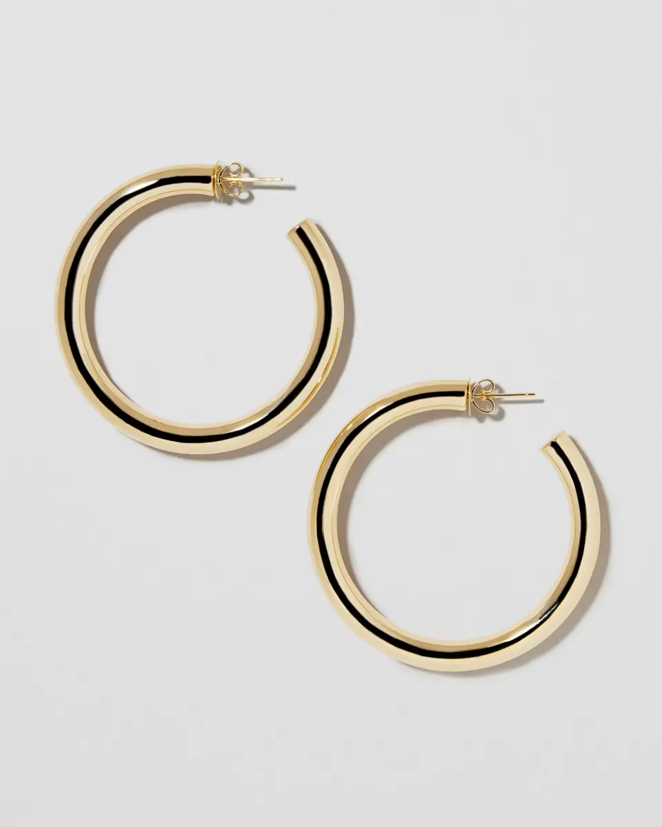 Jennifer Fisher Jennifer Fisher 1.5 Natasha Hoops in 14K Yellow Gold 14K | Thumbnail 2 Jennifer Fisher Jennifer Fisher 1.5 Natasha Hoops in 14K Yellow Gold 14K | Thumbnail 2