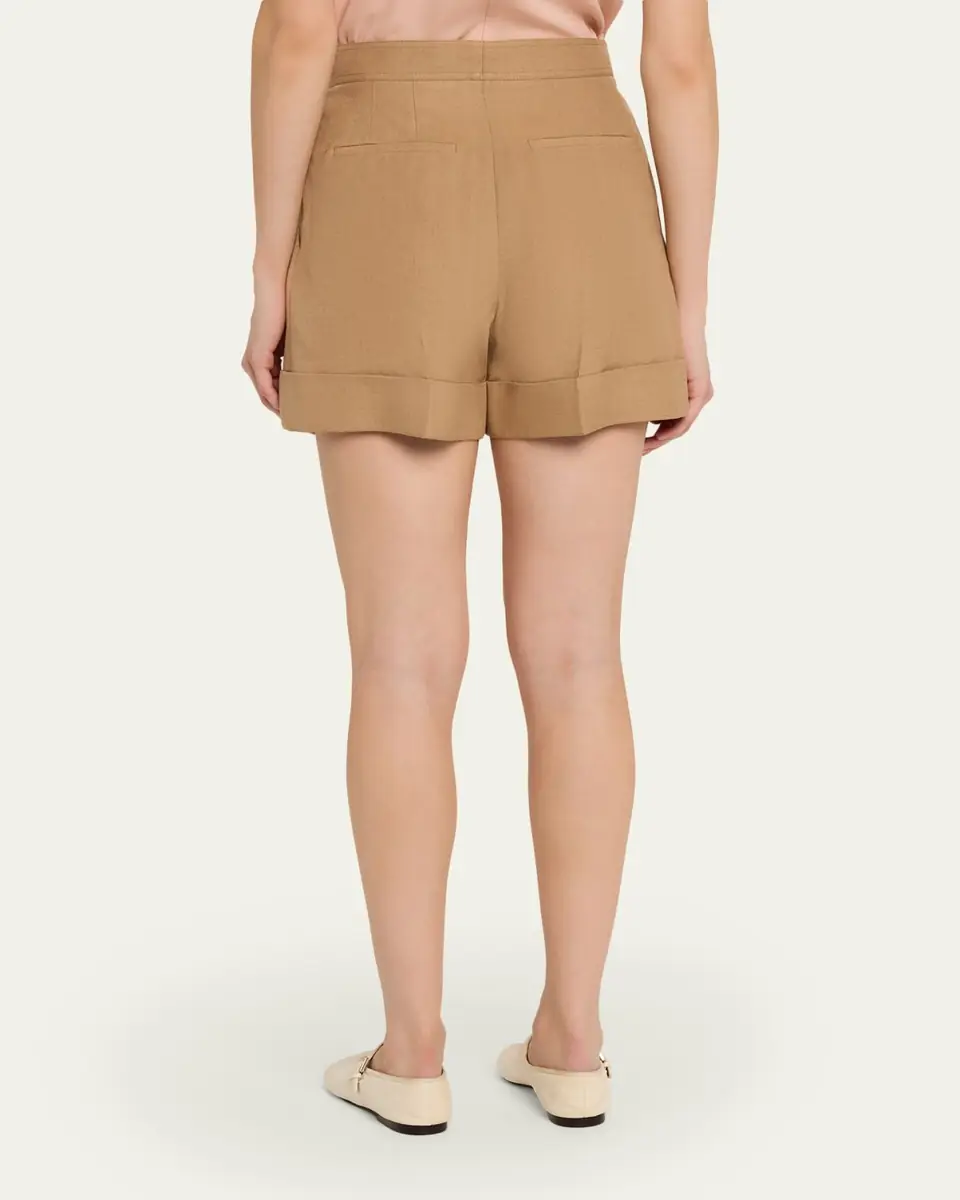 Valentino Garavani Pleated Linen Tailored Shorts | Thumbnail 3 Valentino Garavani Pleated Linen Tailored Shorts | Thumbnail 3