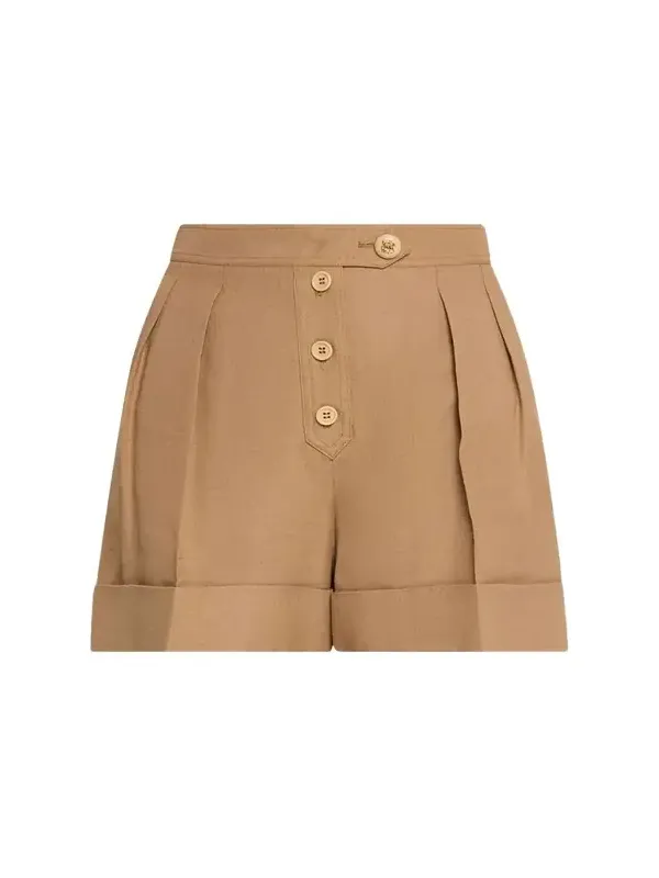 Pleated Linen Tailored Shorts Pleated Linen Tailored Shorts