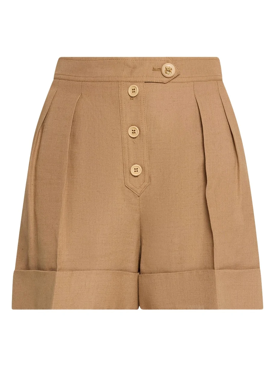 Pleated Linen Tailored Shorts Pleated Linen Tailored Shorts