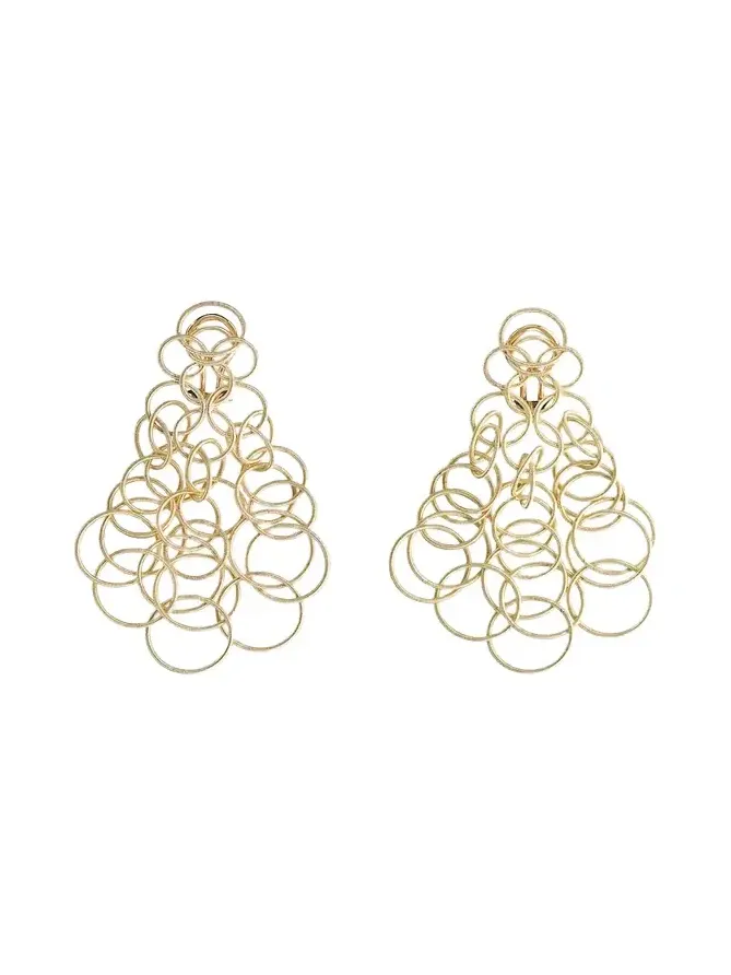 Hawaii 18K Gold Pendant Earrings, 7cm