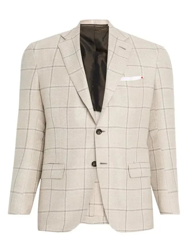 Kiton Men's Windowpane Sport Jacket