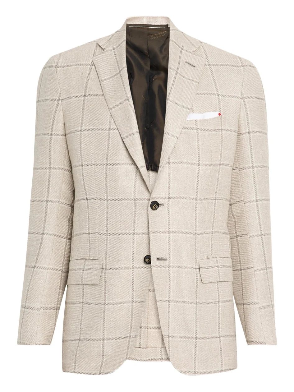 Kiton Men's Windowpane Sport Jacket