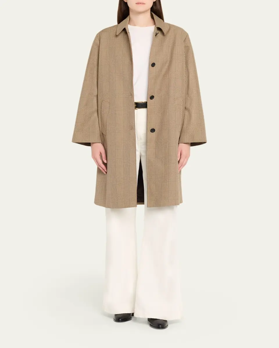 Nili Lotan Watson Check Cotton Duster Coat | Thumbnail 2 Nili Lotan Watson Check Cotton Duster Coat | Thumbnail 2