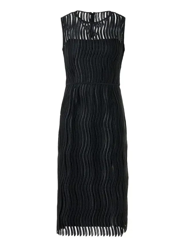 Techno Wave Guipure Sheath Midi Dress