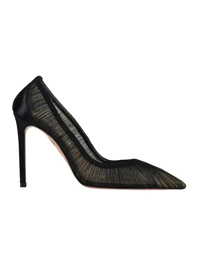 105mm Voile Tulle Pointed-Toe Pumps