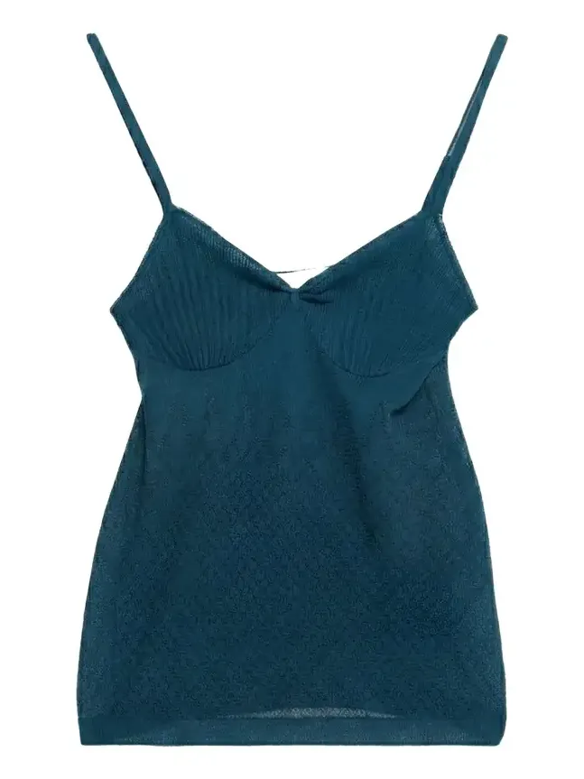 Victoria Beckham Sheer Rib Camisole Top