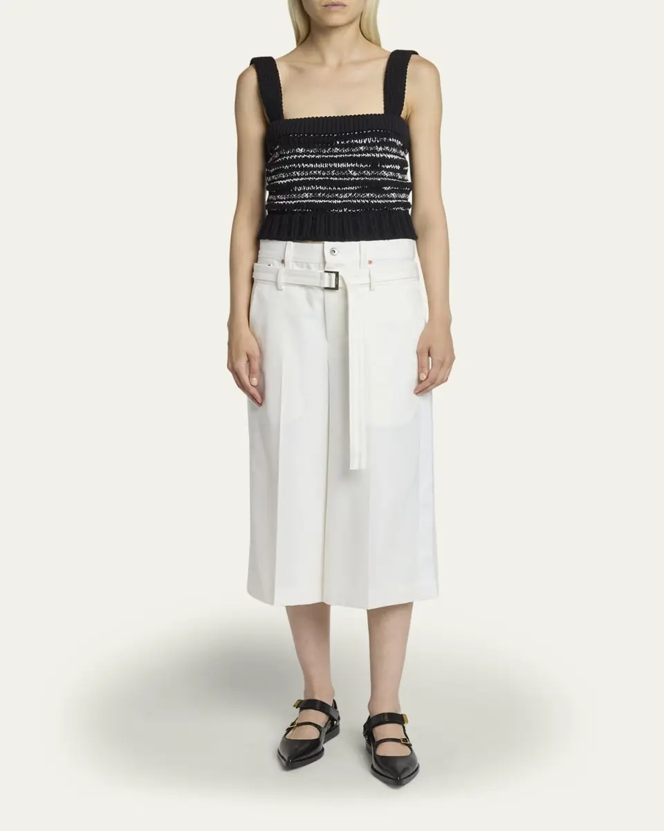 sacai Denim Dual-Waistband Straight-Leg Crop Suiting Pants | Thumbnail 2 sacai Denim Dual-Waistband Straight-Leg Crop Suiting Pants | Thumbnail 2