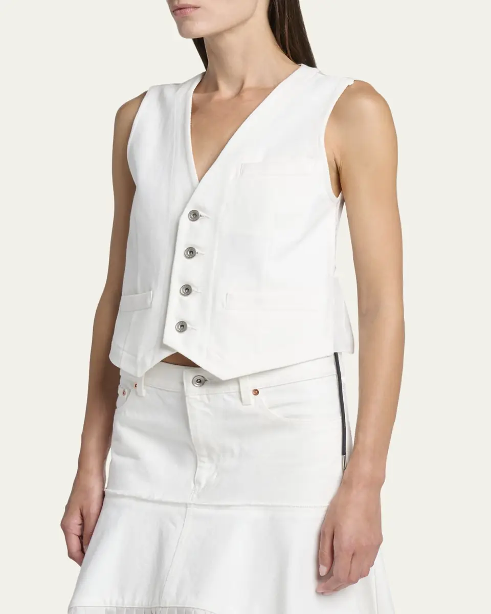 Sacai Mixed-Media Denim Vest | Thumbnail 4 Sacai Mixed-Media Denim Vest | Thumbnail 4