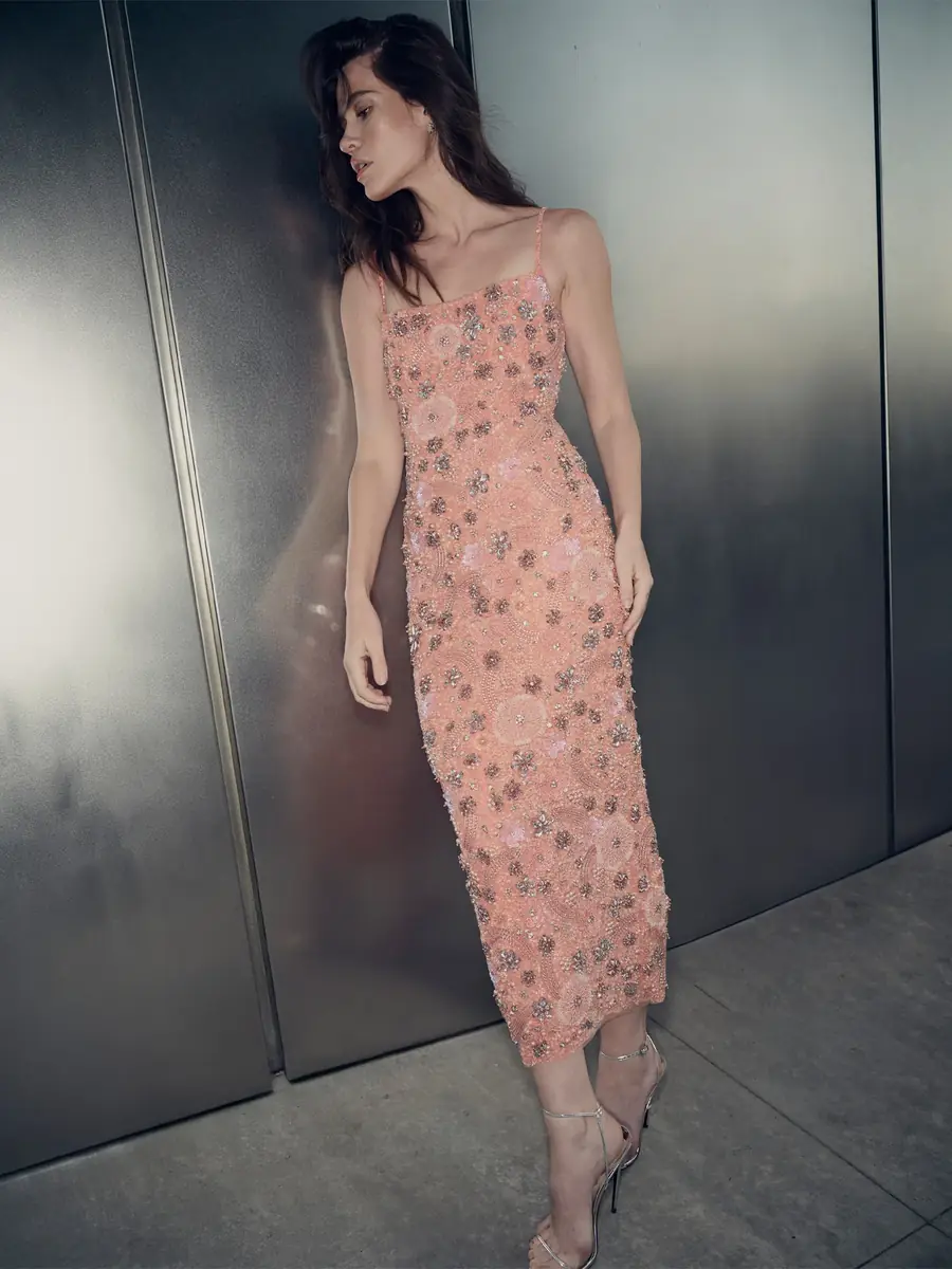 RACHEL GILBERT Francesca Flower Embellished Dress | Thumbnail 2