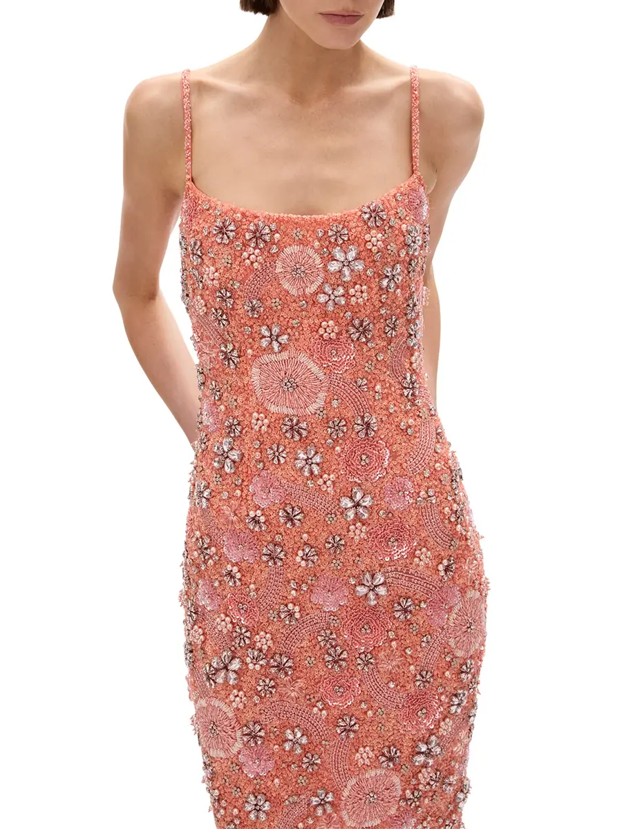 RACHEL GILBERT Francesca Flower Embellished Dress | Thumbnail 4