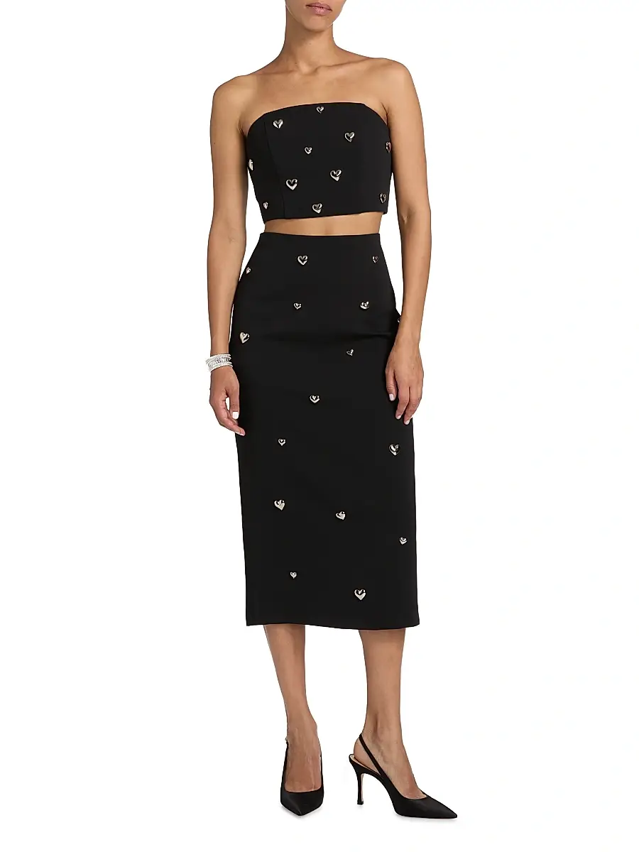 Milly Women's Sharlee Heart Appliqué Tube Top | Thumbnail 2