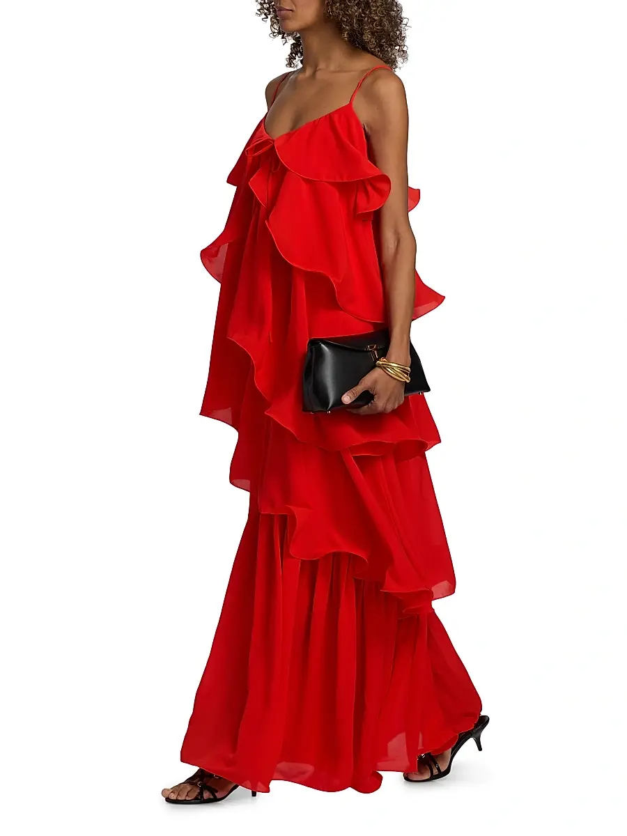 Toccin Women's Agustina Tiered Georgette Maxi Dress | Thumbnail 2 Toccin Women's Agustina Tiered Georgette Maxi Dress | Thumbnail 2