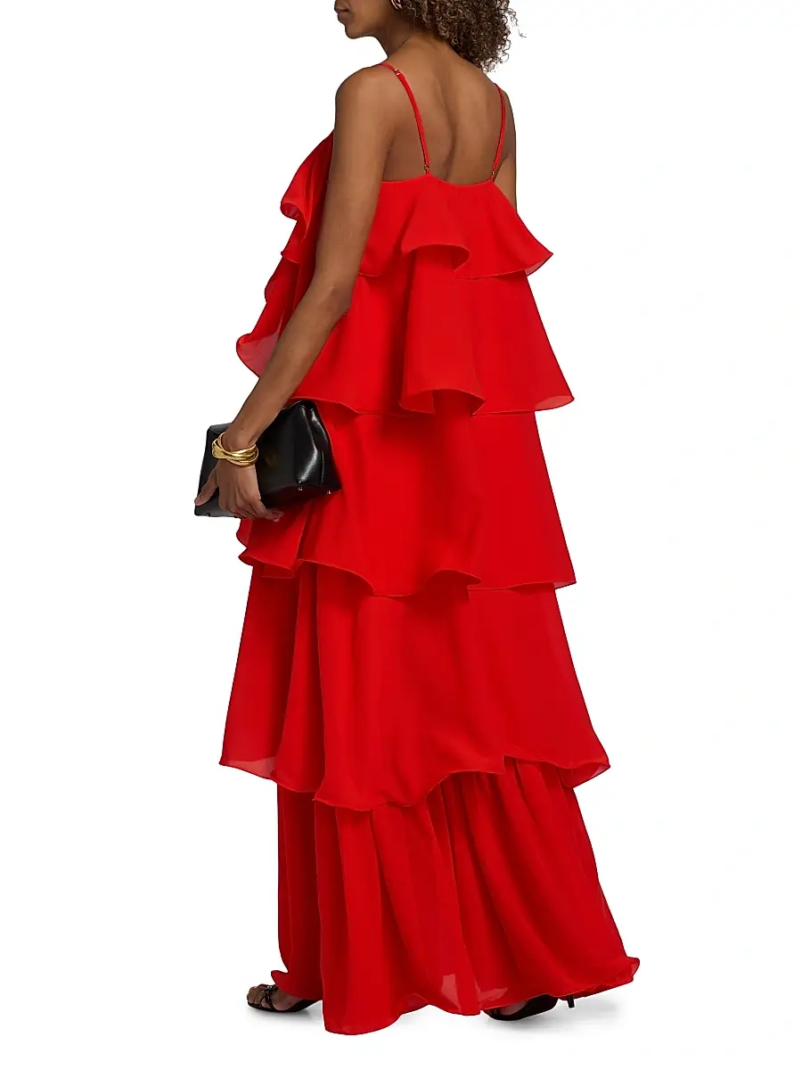 Toccin Women's Agustina Tiered Georgette Maxi Dress | Thumbnail 5 Toccin Women's Agustina Tiered Georgette Maxi Dress | Thumbnail 5