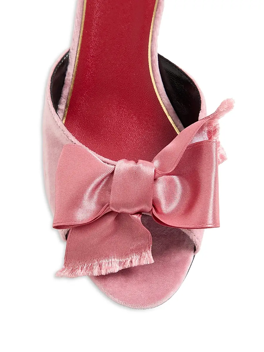 Valentino Garavani Women's Marie A 55MM Velvet Slide Sandals - Pink | Thumbnail 5